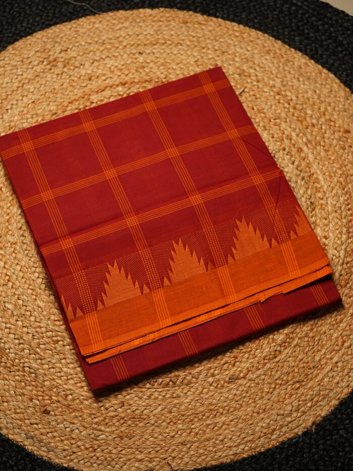 ருத்ரா Red Chettinad Cotton Handloom Saree