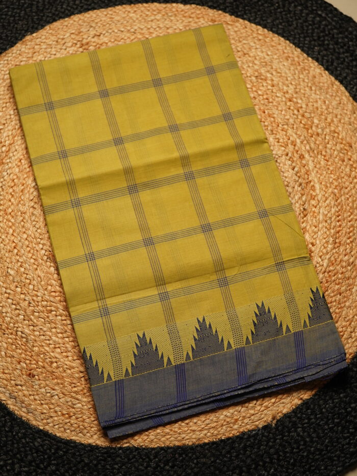ருத்ரா Parrot Green Chettinad Cotton Handloom Saree