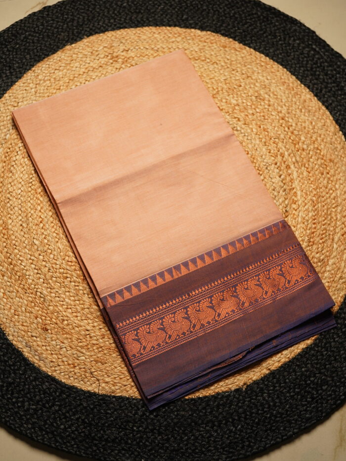 ருத்ரா Sandal Colour Chettinad Cotton Handloom Saree