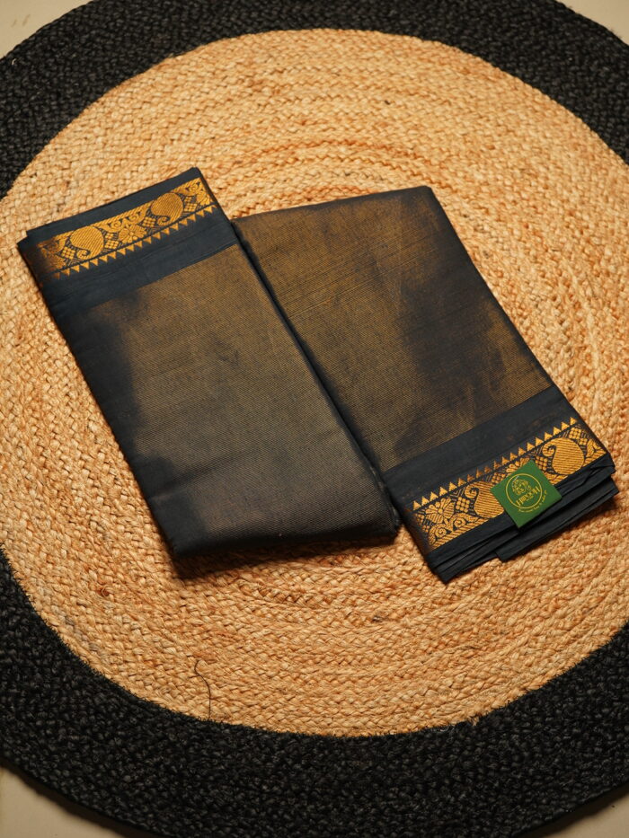இள Blue Shimmer Tissue Cotton Handloom Saree